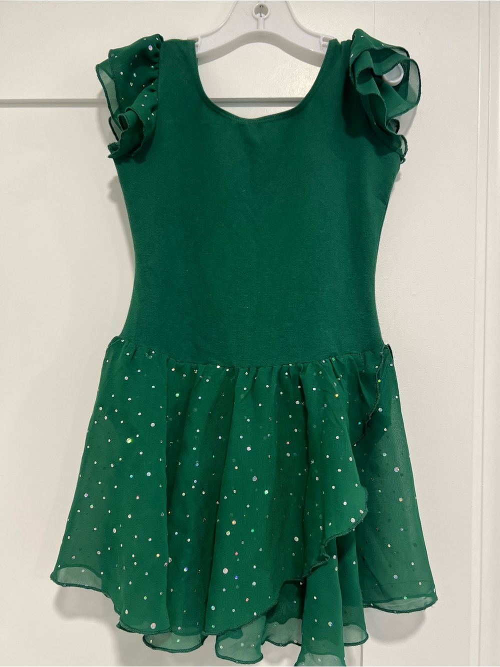 Girls Emerald Dance Dress with Sparkle Skirt